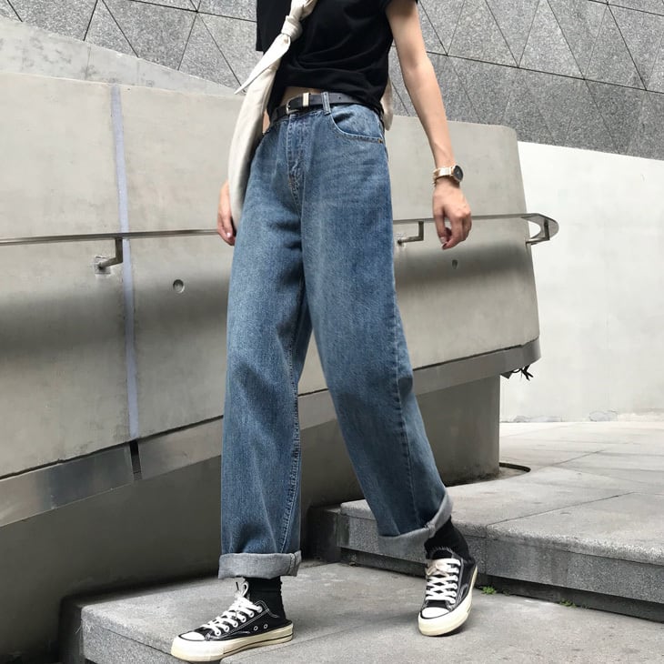 レトロ デニム ワイドパンツ レディース ボトムス ワイドレッグ 