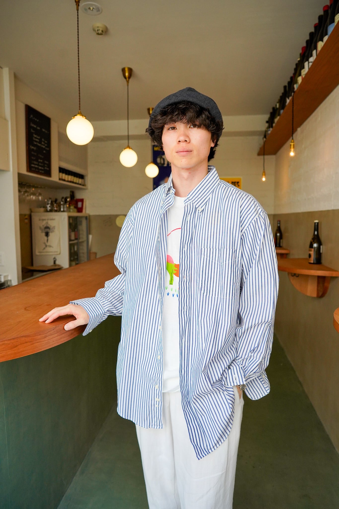【1980s】"Sero, Made in US" Cotton 100% Long Sleeve Stripe Shirts / 6-66