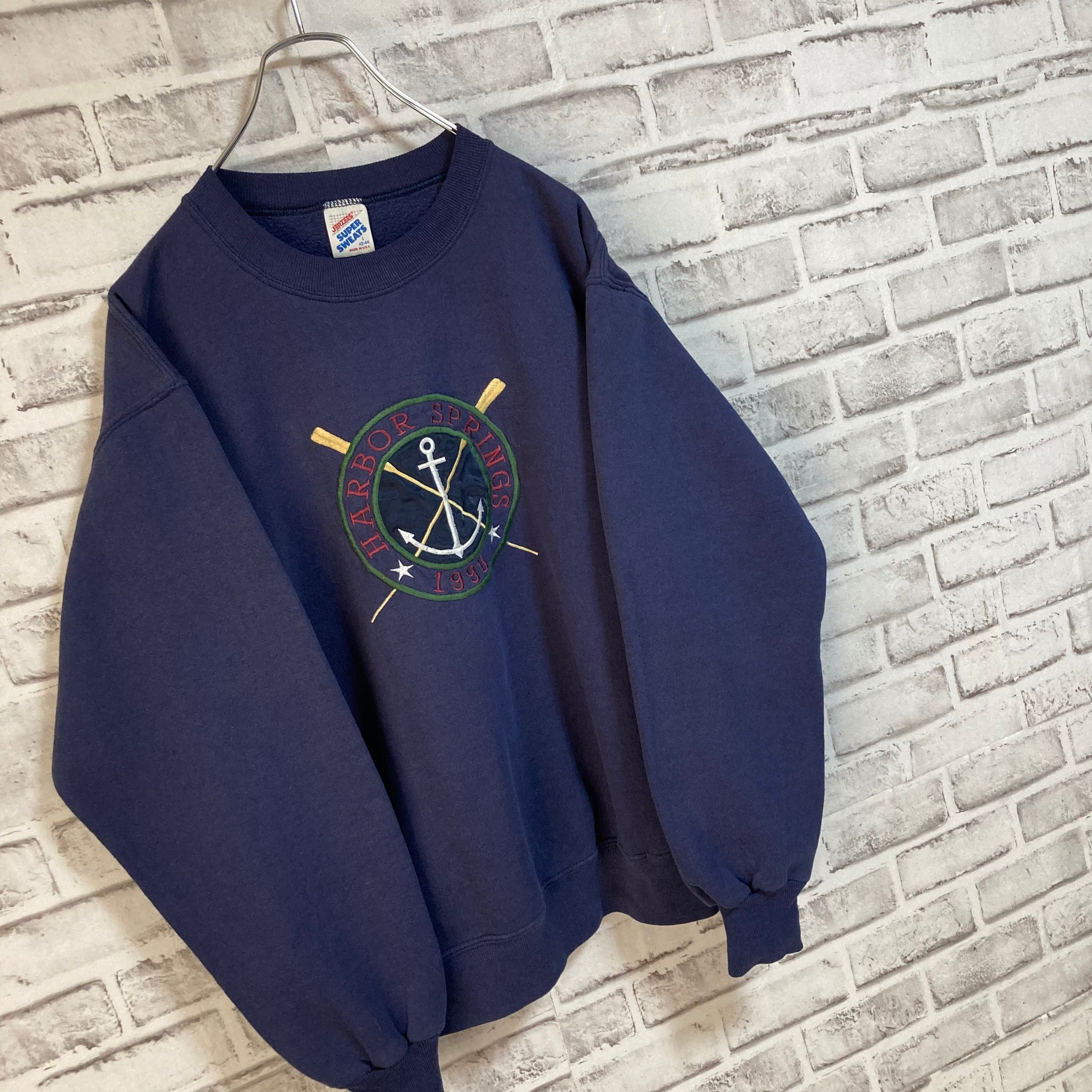 希少 JERZEES スウェット 刺繍ロゴ ビッグロゴ トレーナー weir 