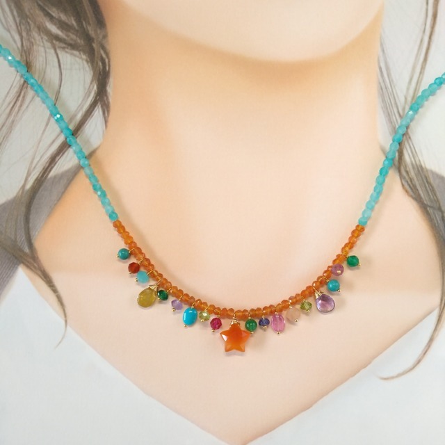 Colorful STAR necklace 050