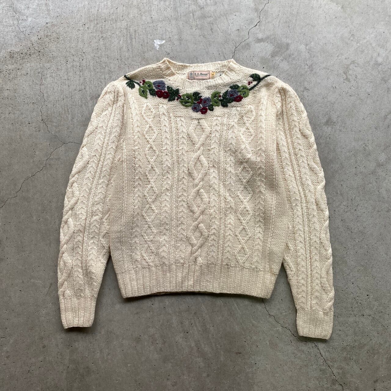 90年代 ビンテージ L.L.Bean エルエルビーン 花柄 刺繍 パフスリーブ ...