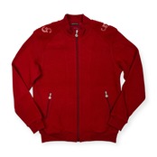 GREEN CLUBS グリーンクラブ フリース切替 ジップアップ トレーナー ジャケット サイズ 48 /メンズ/レッド/ライカ/日本製