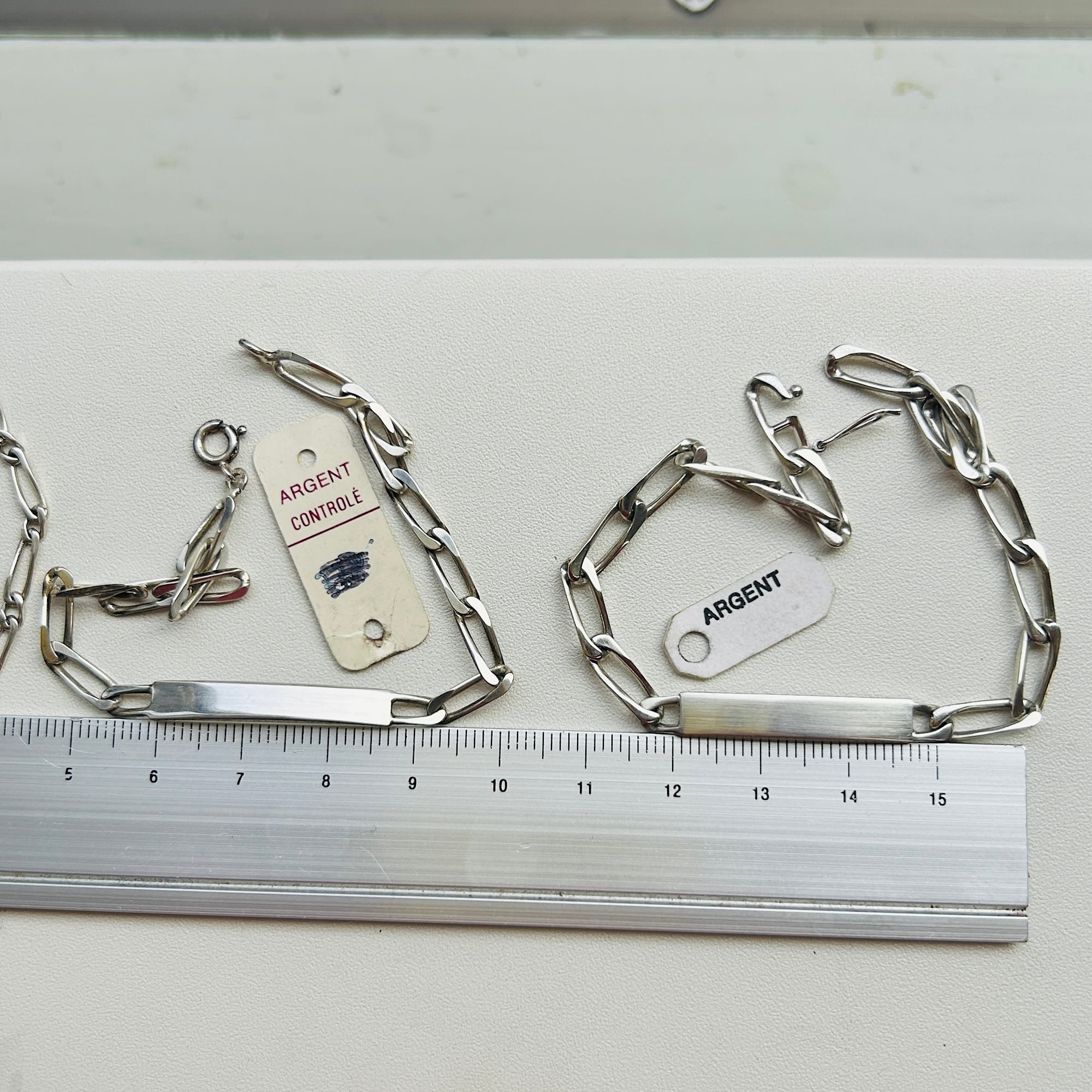 フランスシルバー800 OLD stock IDブレスレット（18cm / 4.9g） | Milo