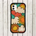iPhoneケース サイケデリック 太陽と雲｜60s 70s ヴィンテージ風 RETRO013