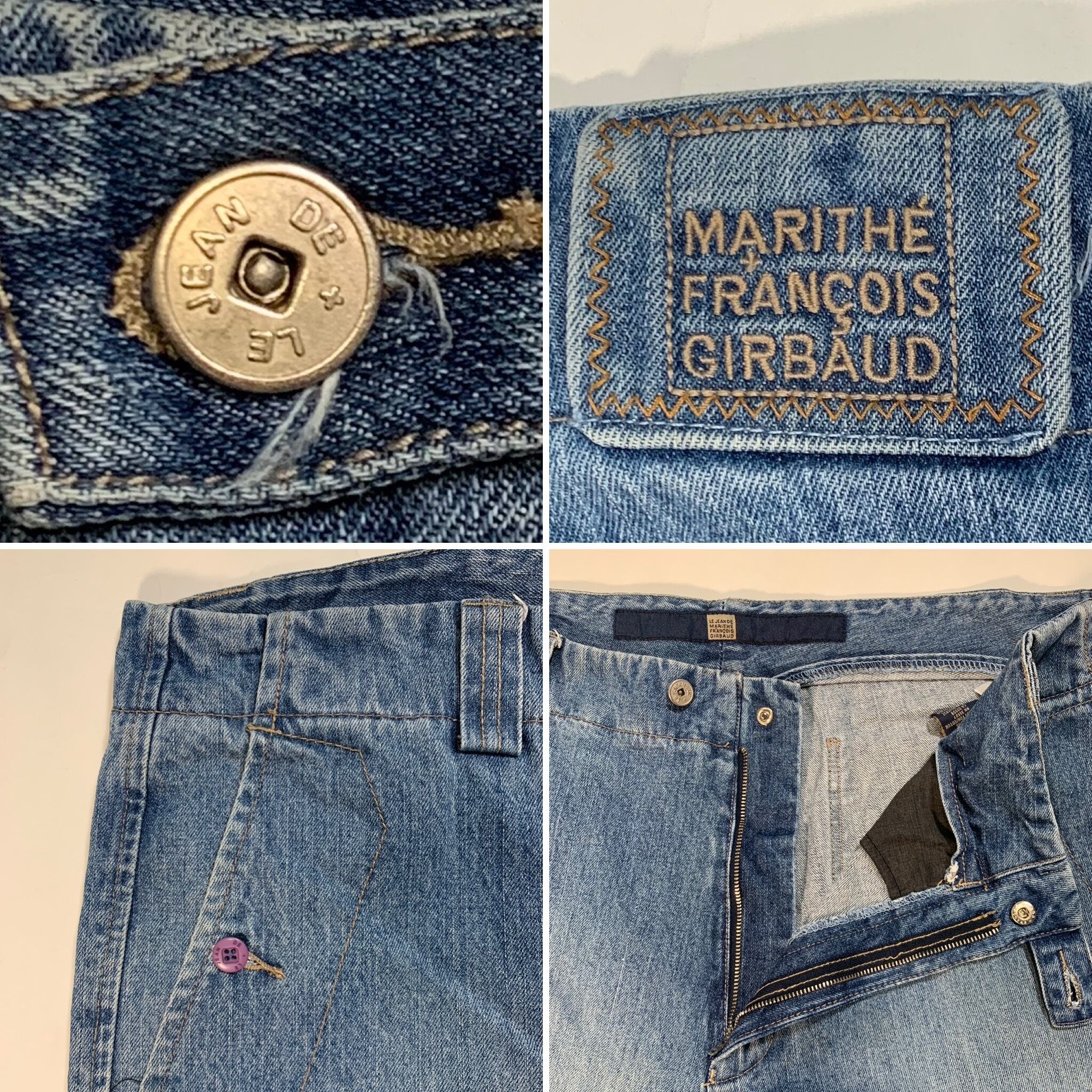 9898 マリテフランソワジルボー デニムパンツ テーパード 古着 W46相当 