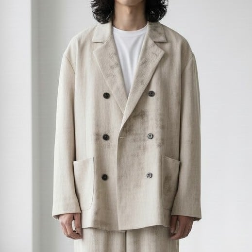 revo.ダメージジャガードダブルテーラードジャケット（アイボリー）