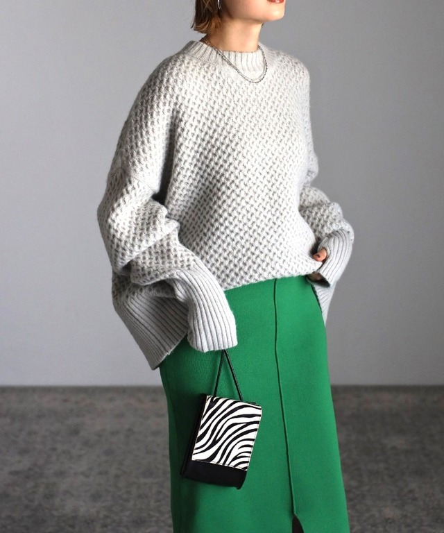 ハニカムニットプルオーバー