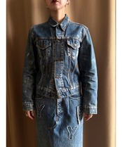 【RE:ART】hand paint remake denim jacket-4603-3