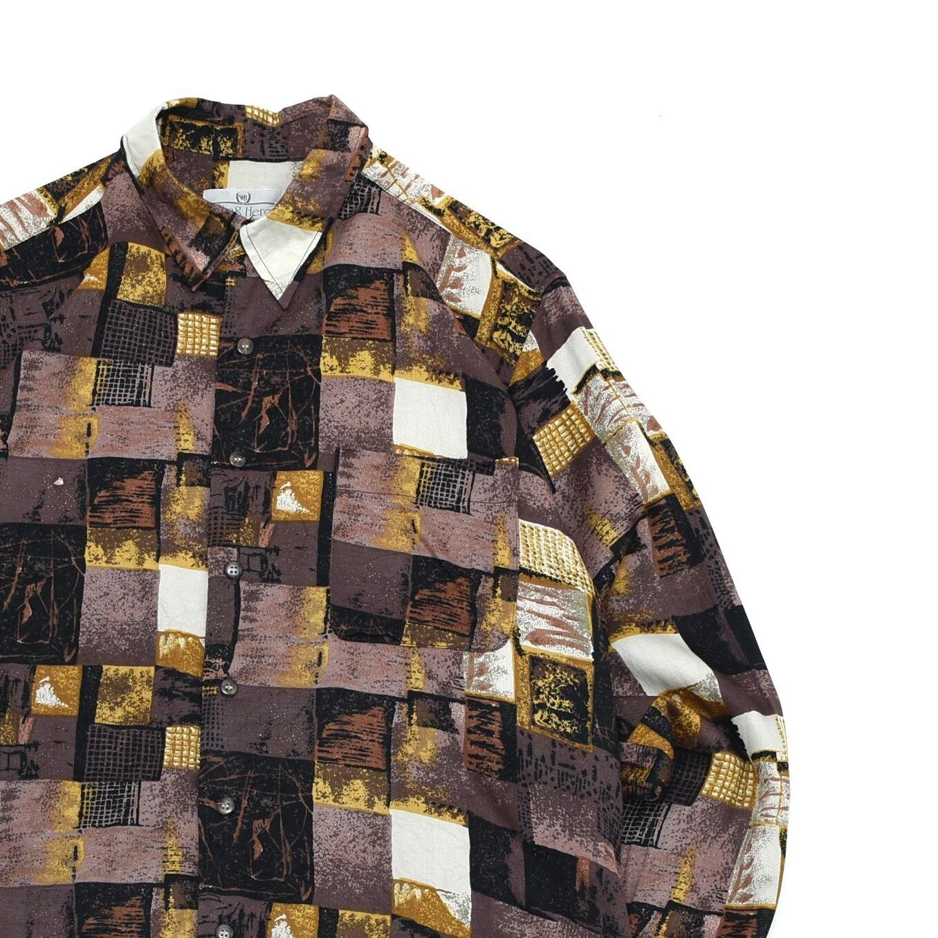 Geom. full pattern art design rayon shirt