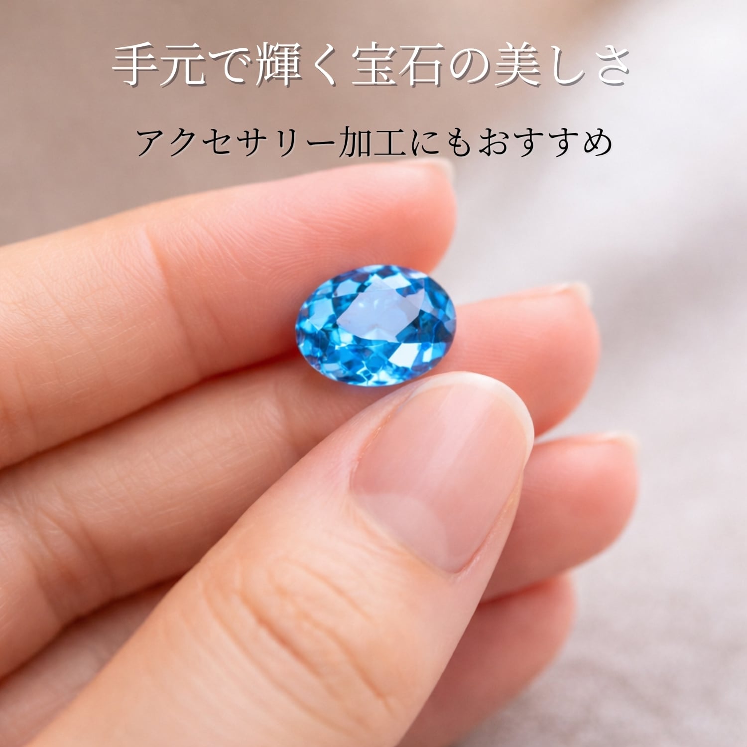 スイスブルートパーズ ルース 宝石質 AAA 10×8mm 約3.13ct｜11月誕生石