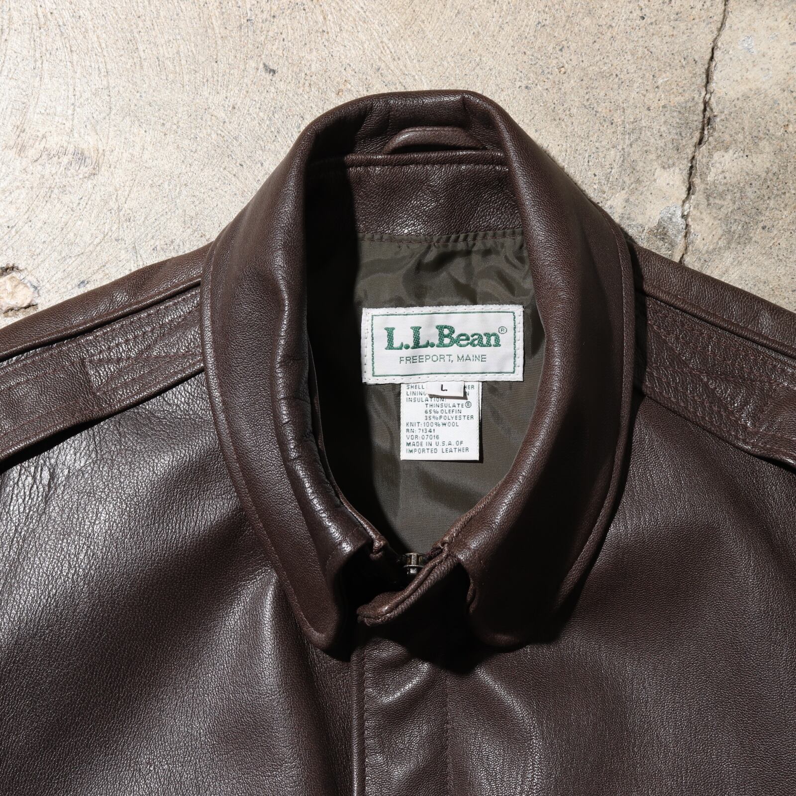 極美品 L エルエルビーン USA A-2 レザージャケット L.L.Bean 