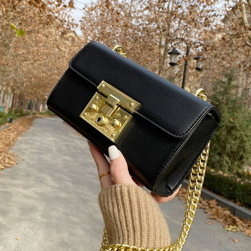 チェーン オータムウィンター 秋物 冬物 スクウェア メッセンジャーバッグ 手作りハンドバック74333839803