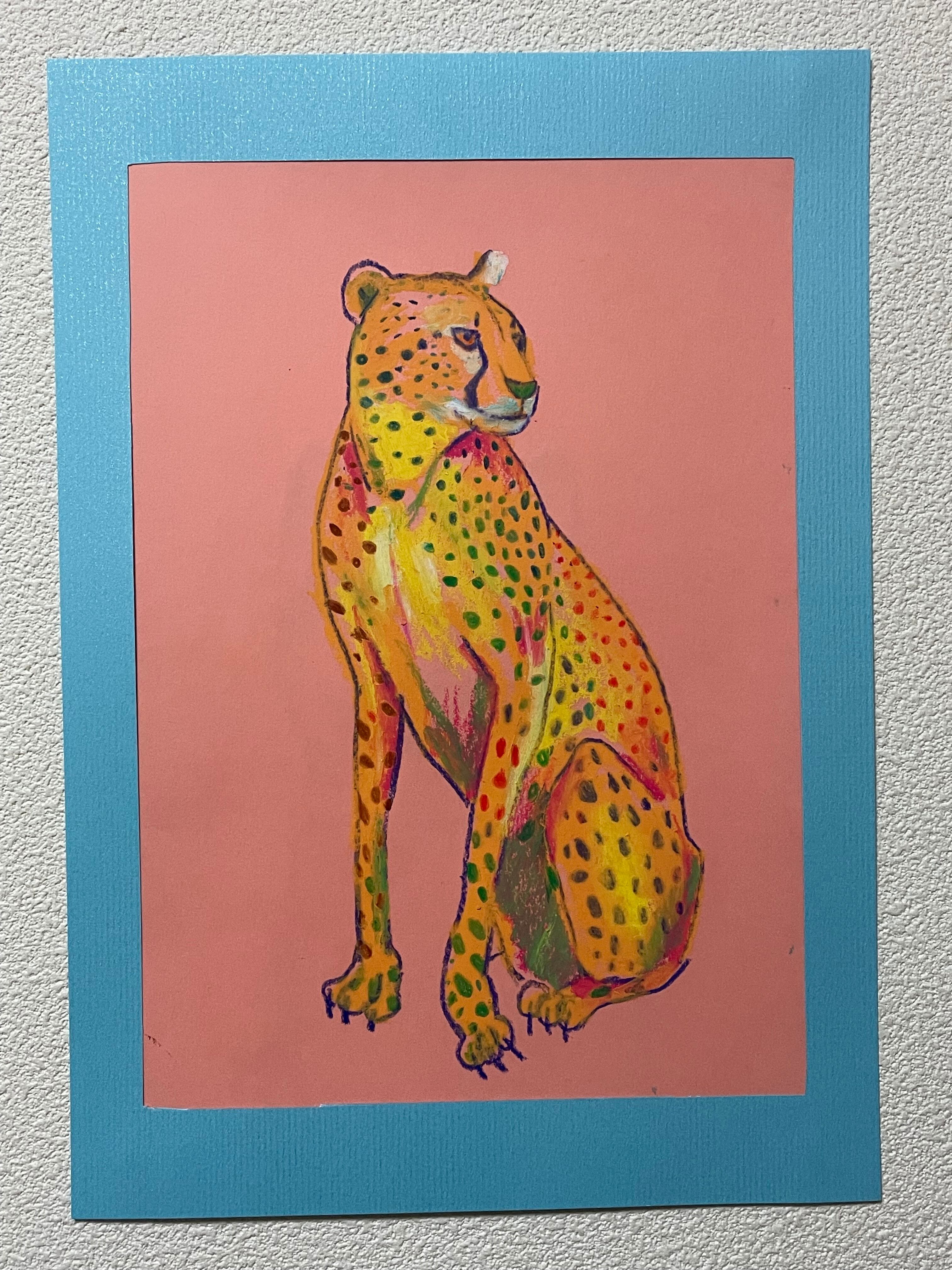 「減退に学ぶ活力」 チーターのアクリル動物画 減退に学ぶ活力」 チーターのアクリル動物画