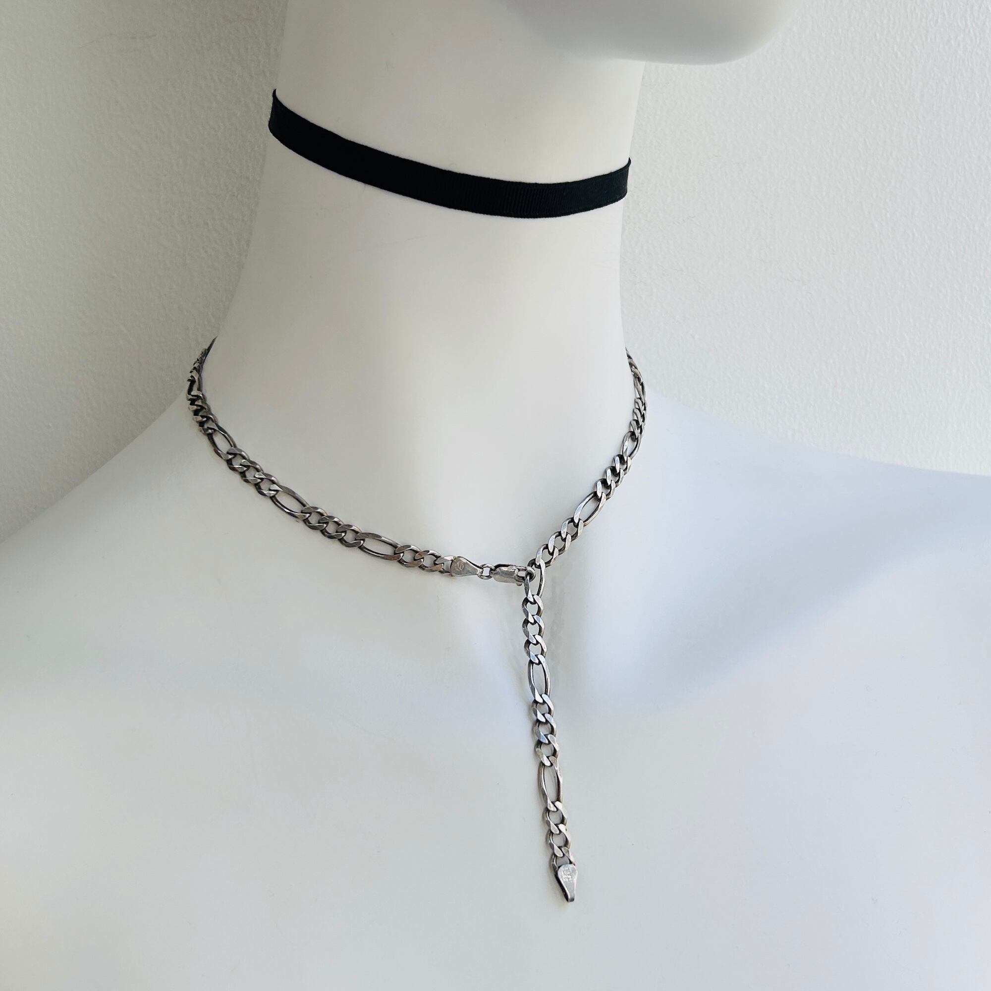 Italy シルバー925 フィガロチェーンネックレス（45.5cm） | Milo