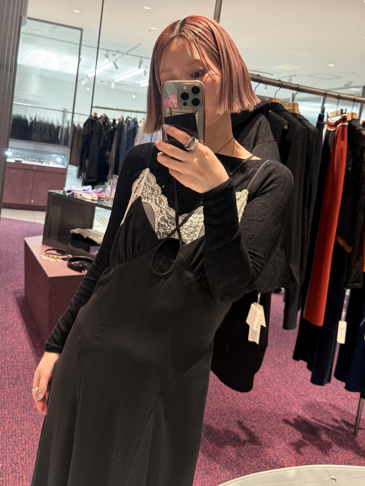 【25AW】FETICO フェティコ / CREPE SLIP DRESS / キャミソールワンピース - 6