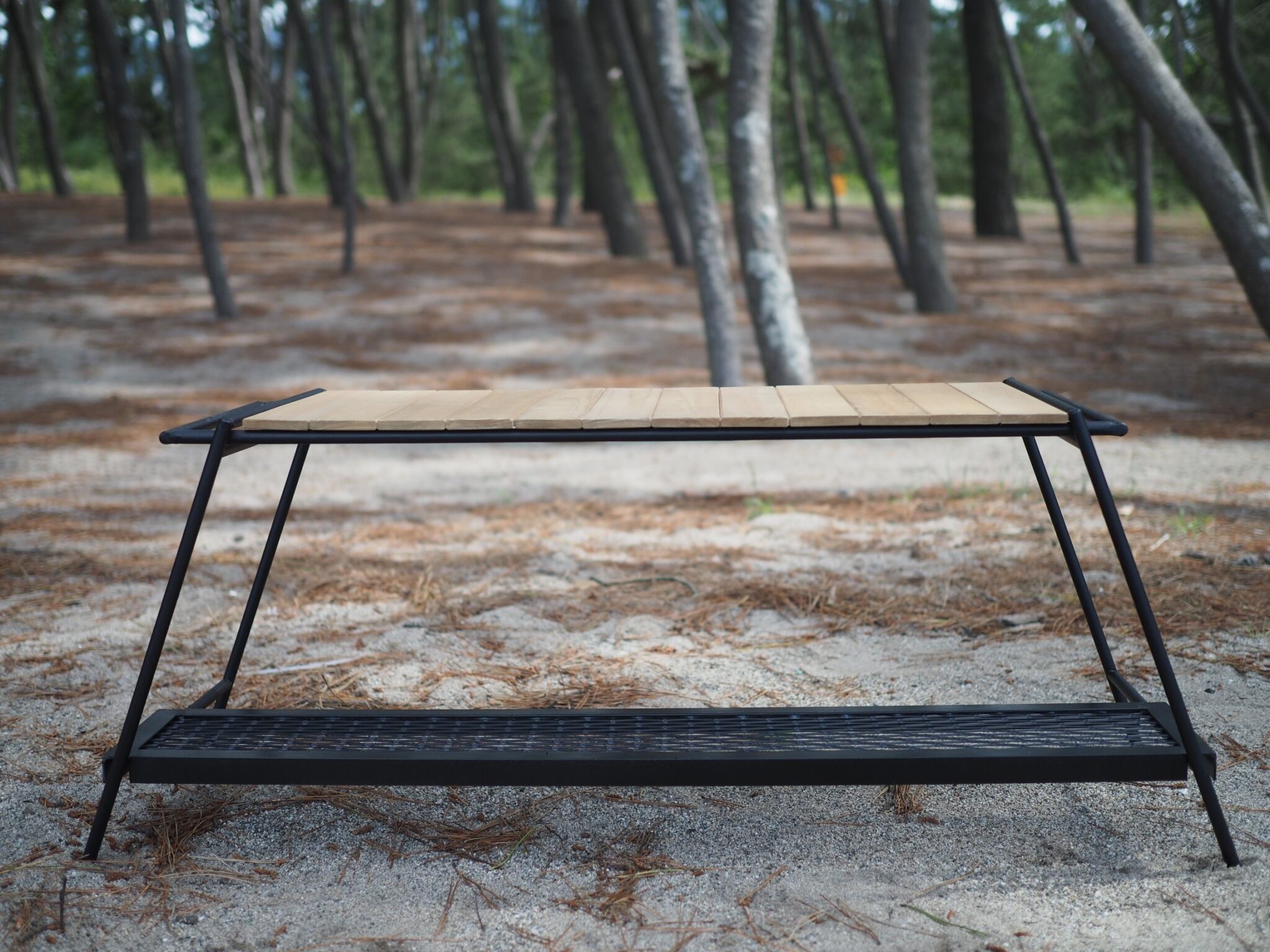 天板リニューアル】アイアンテーブル/檜テーブル3枚付き | honaGoods