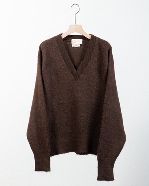 vintage v-neck mohair knit sweater