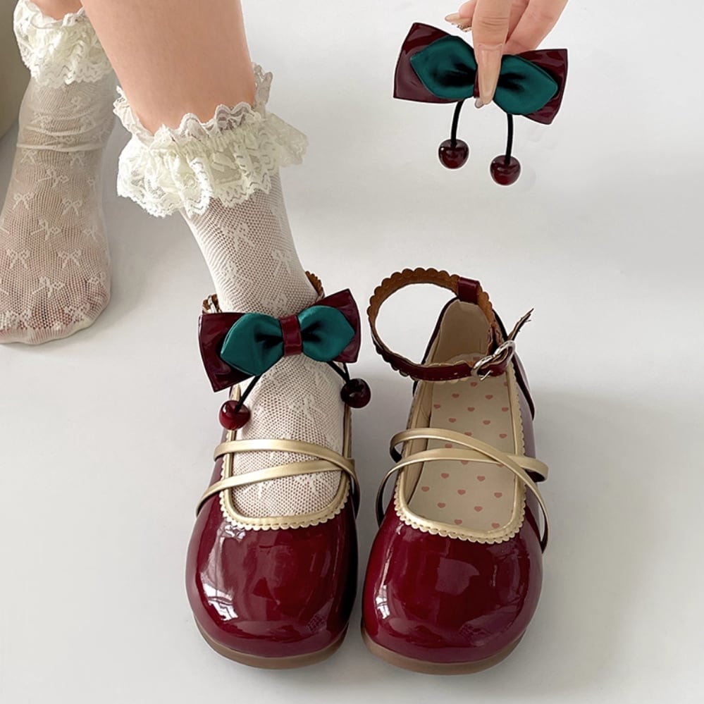 チェリーリボンクロスストラップシューズ ・69787 | sucrier