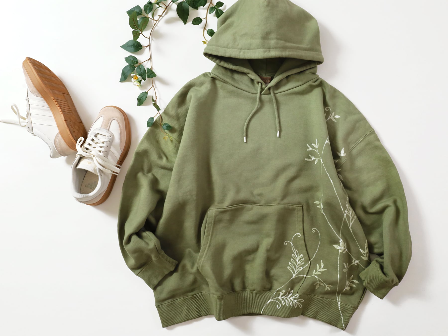 Batik oversize cotton sweat hoodie