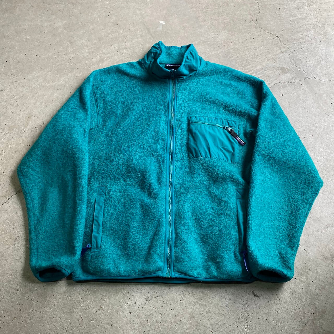 90年代 USA製 patagonia パタゴニア Rマークタグ 胸ポケット フリース 
