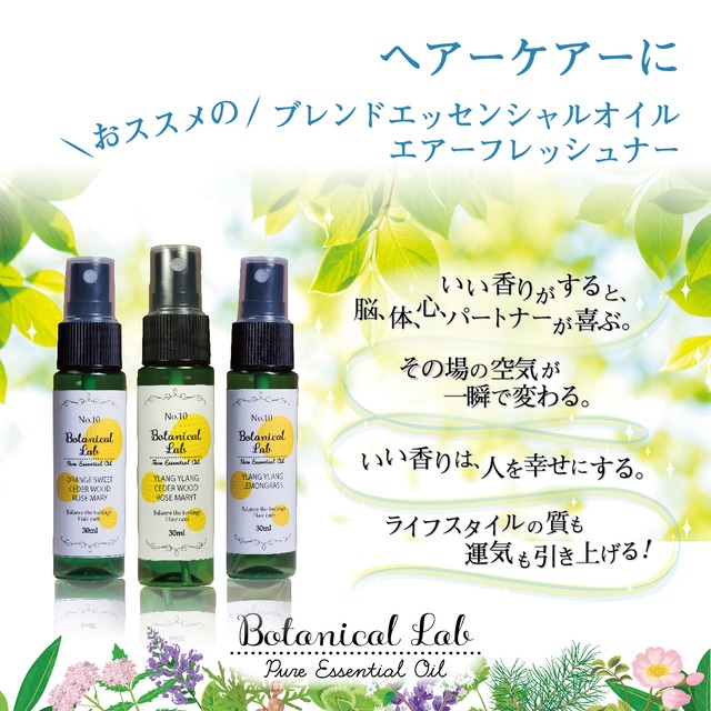 Botanical lab アロマスプレー 3本セット ヘアーケアーに 思わずハグしたくなる香り  30ml  3本セット   天然アロマオイル配合