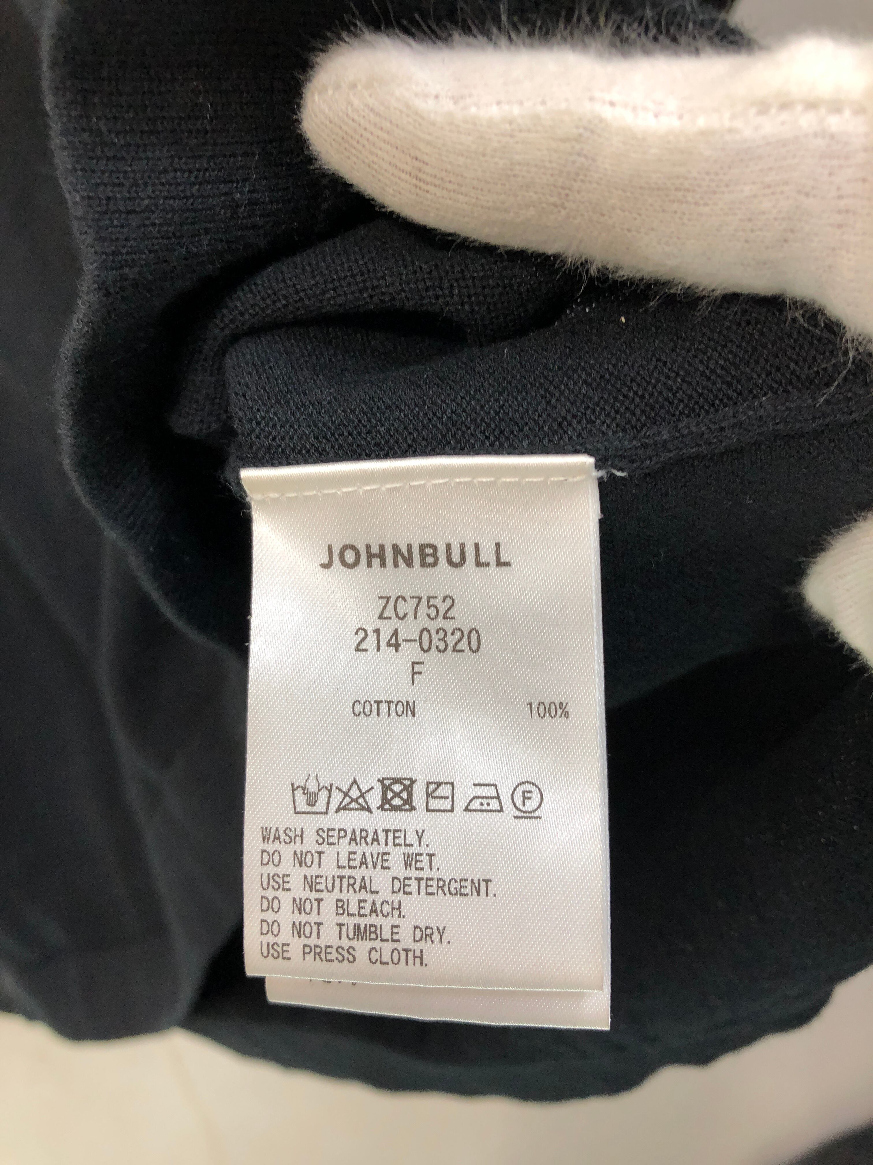 300181○ JOHNBULL ドライコットン モックネック Tシャツ ブラック