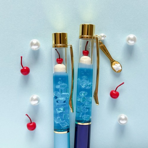 【ボールペン】青色クリームソーダ | Blue Soda Float Ballpoint Pen 画像