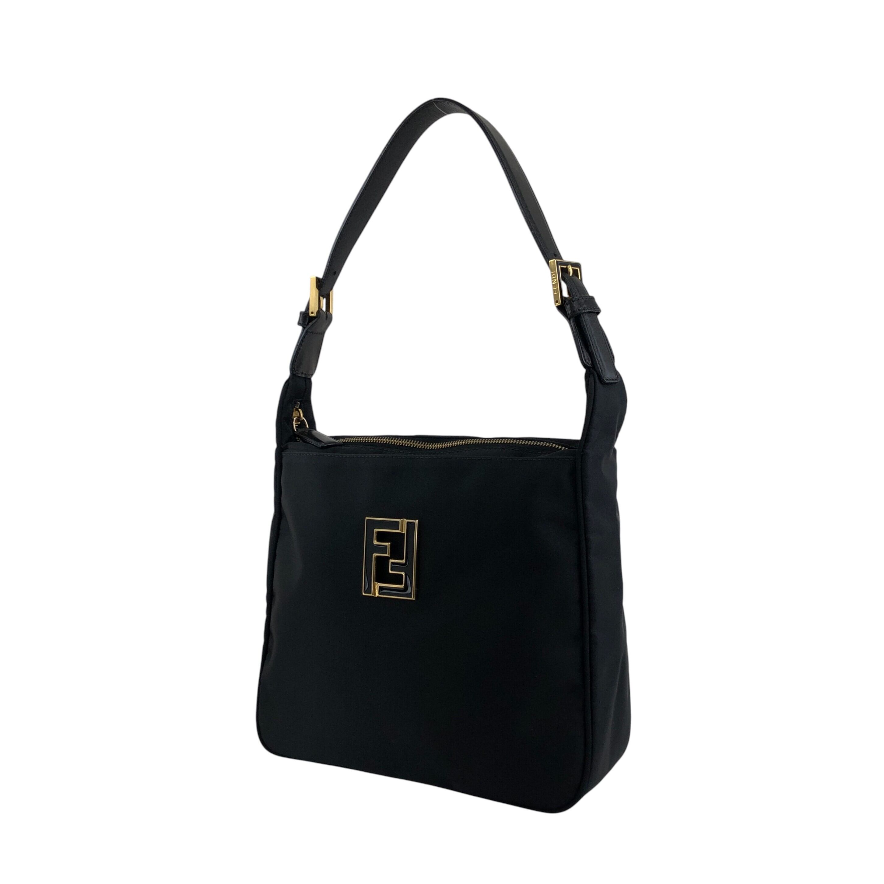 FENDI フェンディ ショルダーバッグ ブラック FF ナイロン vintage