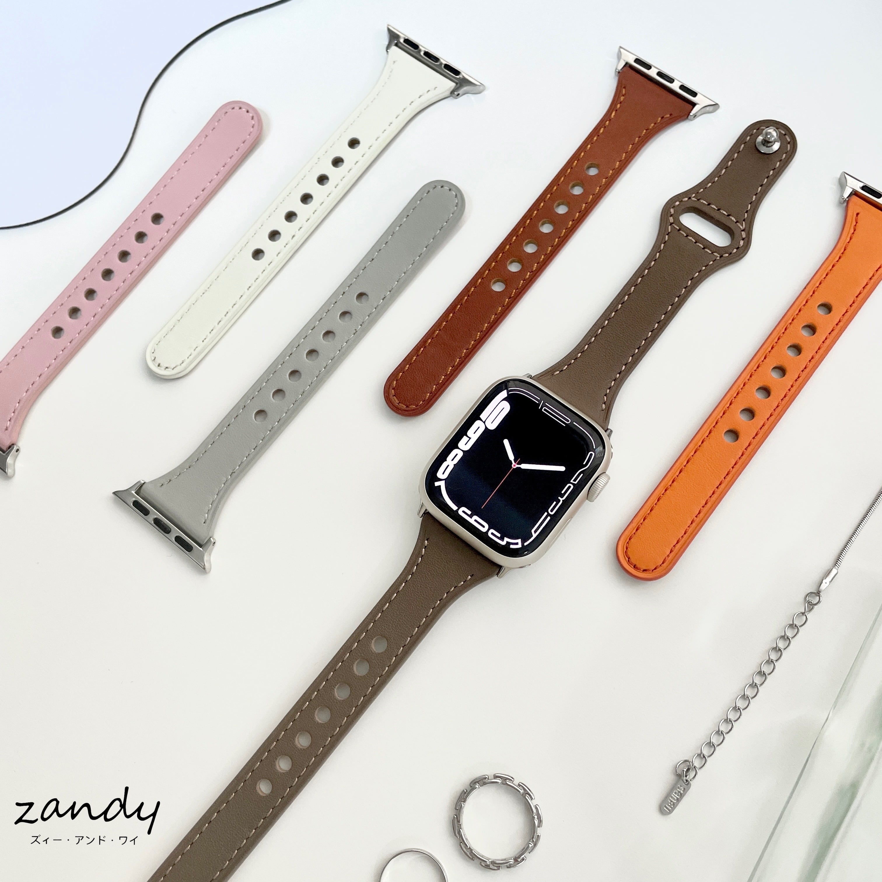 細身レザーバンド】女性人気 アップルウォッチバンド レザーベルト Apple Watch zandy（ズィー・アンド・ワイ）