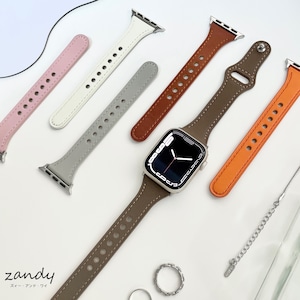 【細身レザーバンド】女性人気 アップルウォッチバンド レザーベルト Apple Watch