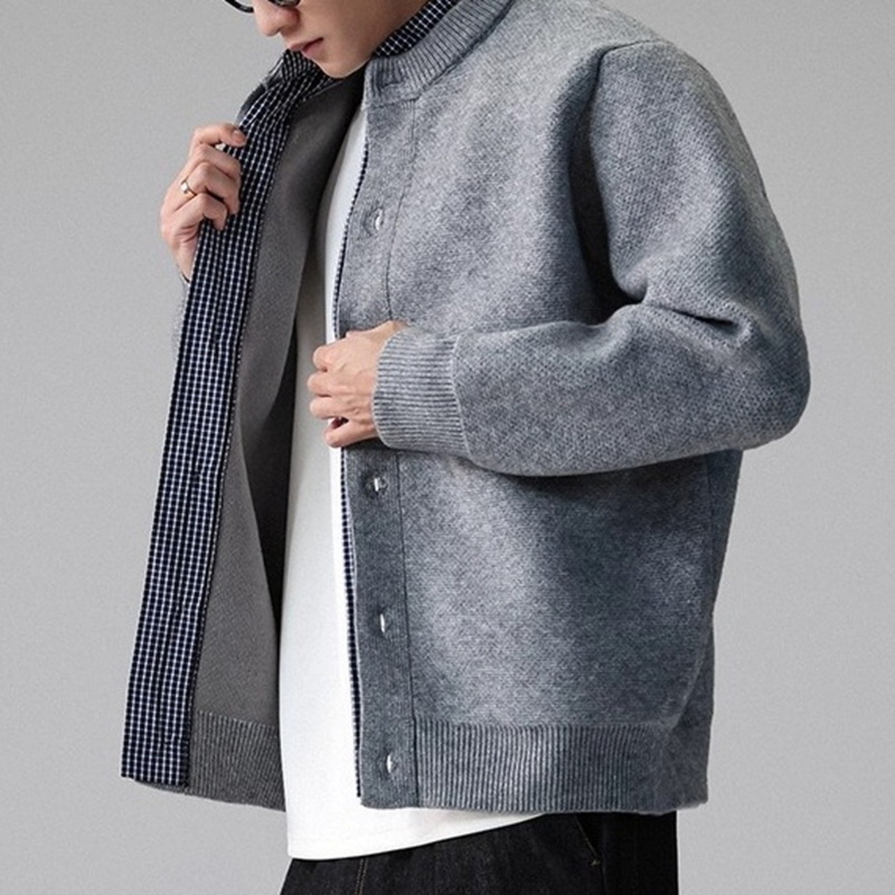 Button Front Hip-Length Knit Cardigan ◇2color H0902