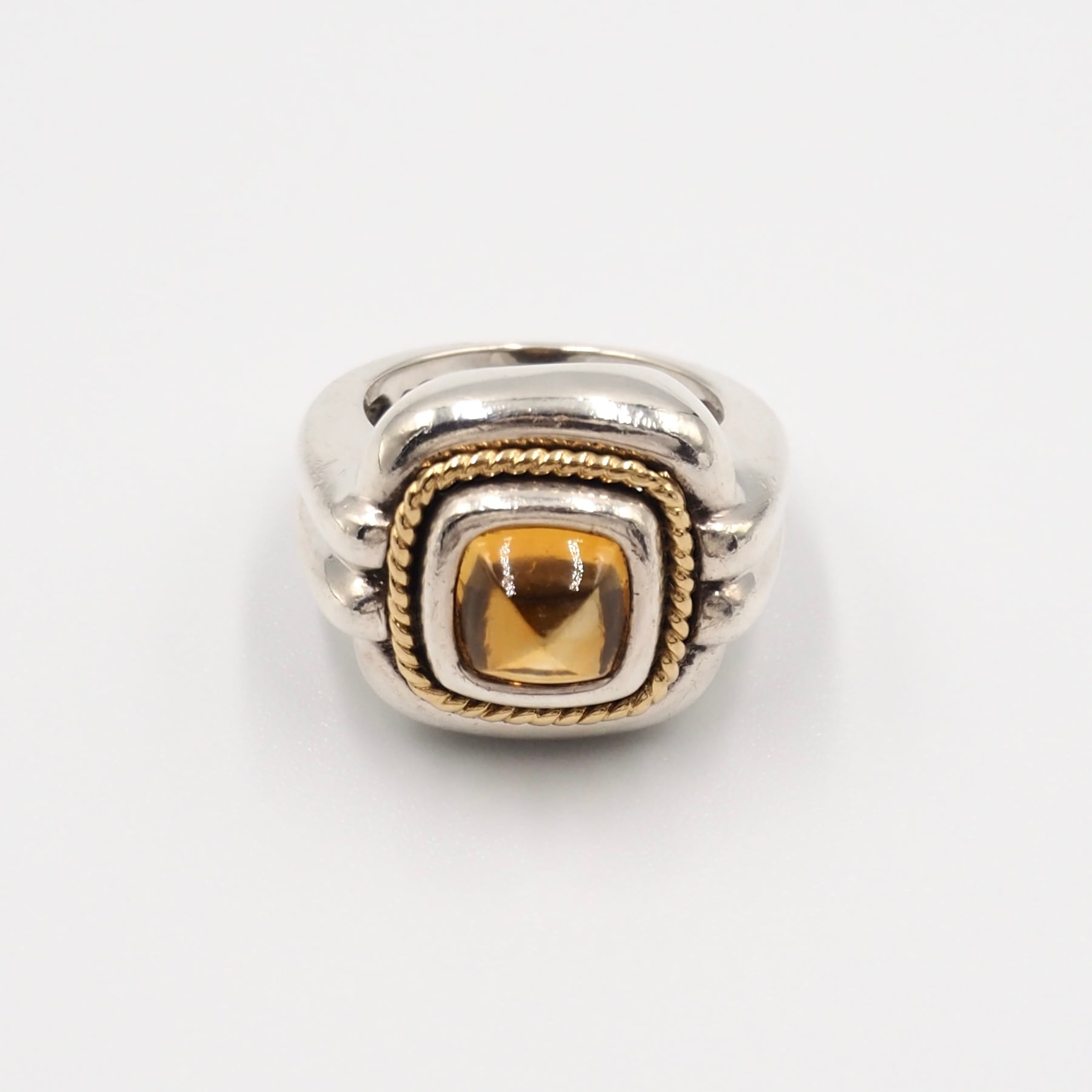 Tiffany&Co. 約11号 シトリンリング シルバー925 18金 ティファニー