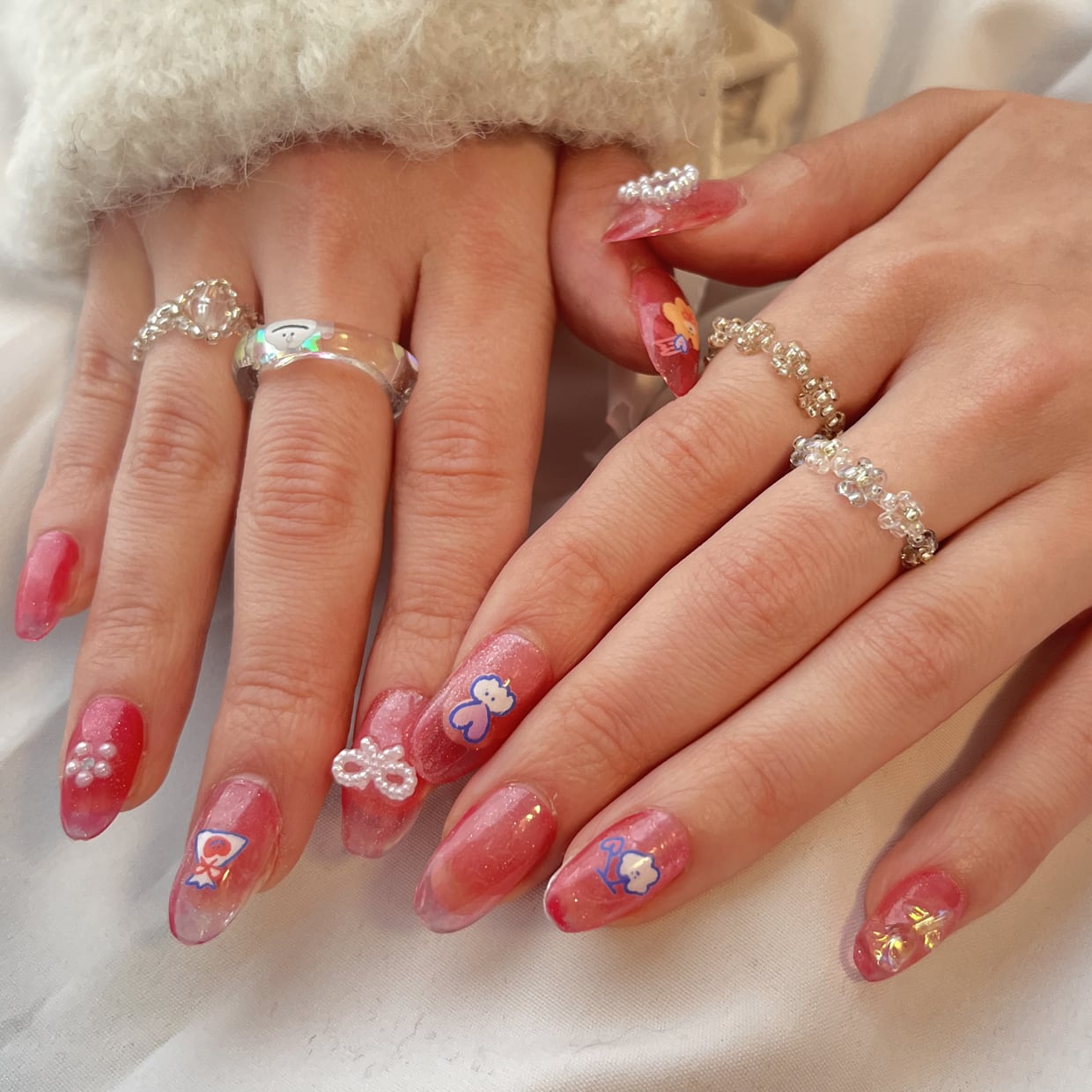 もくもくちゃんのネイルシール その4 / ハートがいっぱい (MK