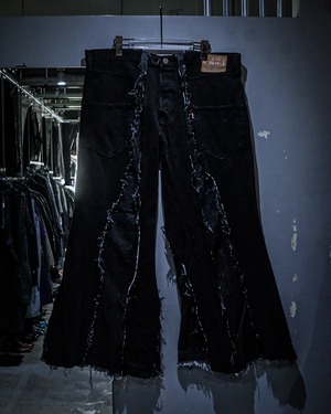 【add (C) vintage】“Original Remake” Multiple Panels Pattern Rave Denim Pants