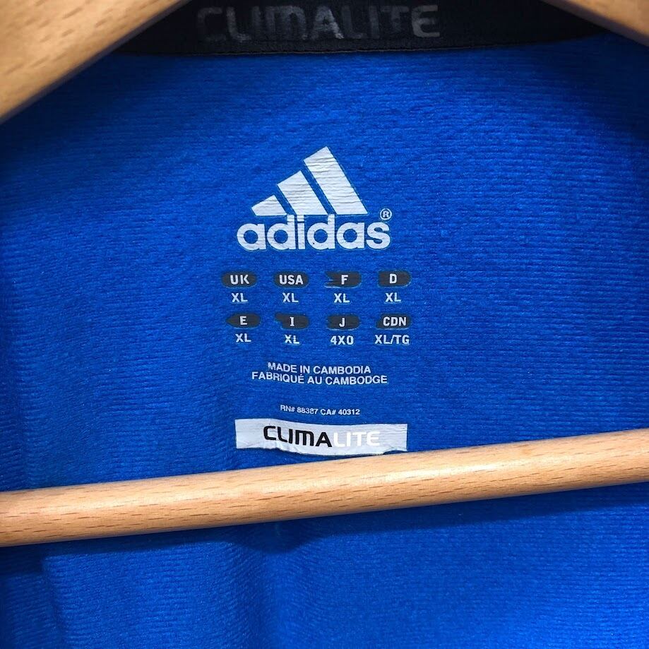 adidas アディダス CLIMALITE トラックジャケット カンボジア製 XL