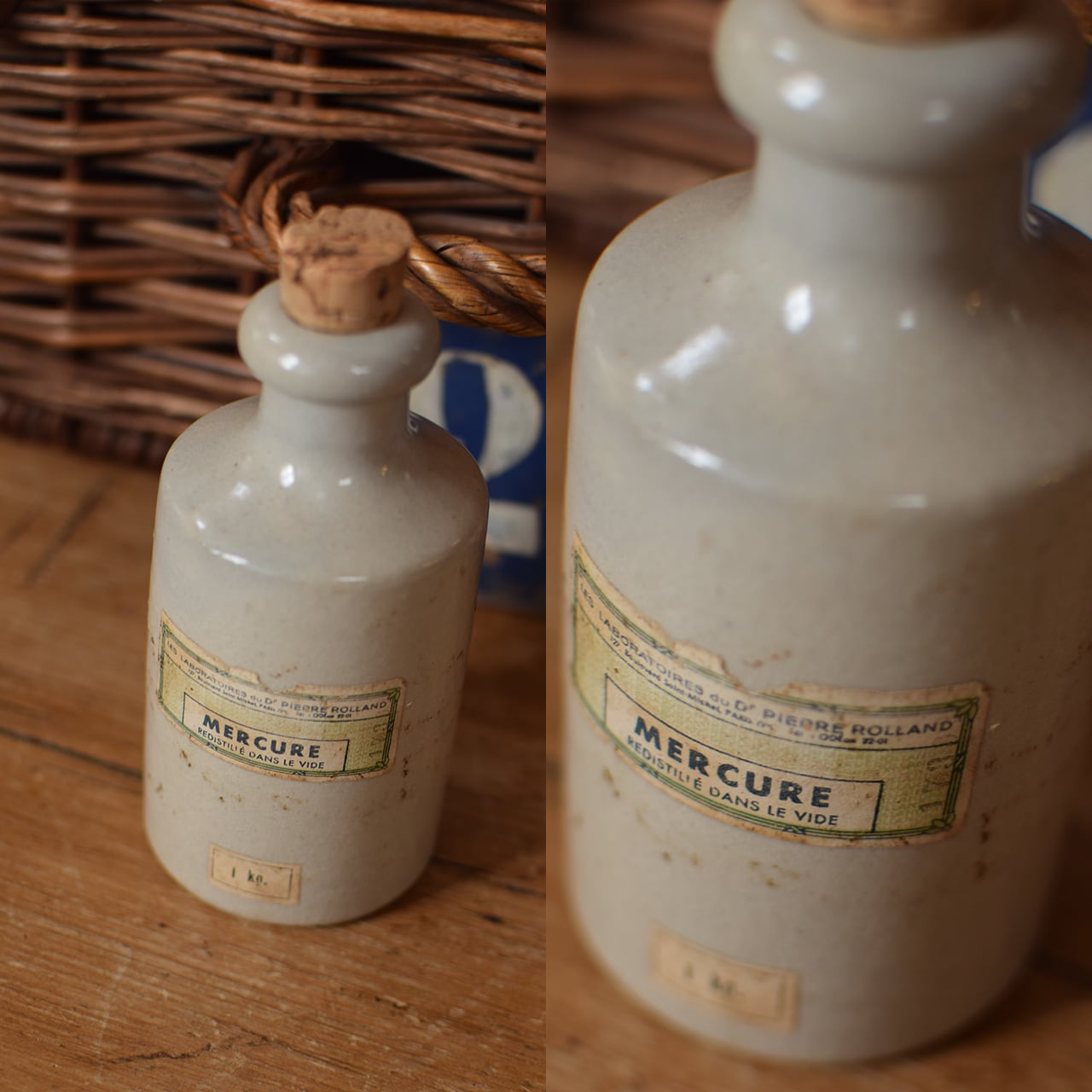 陶器の薬品ボトル | Brocante de La Cocotte （フランスアンティーク