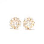 フラワーモチーフ ダイヤモンド ピアス K18 / 0.360ct / 0.360ct