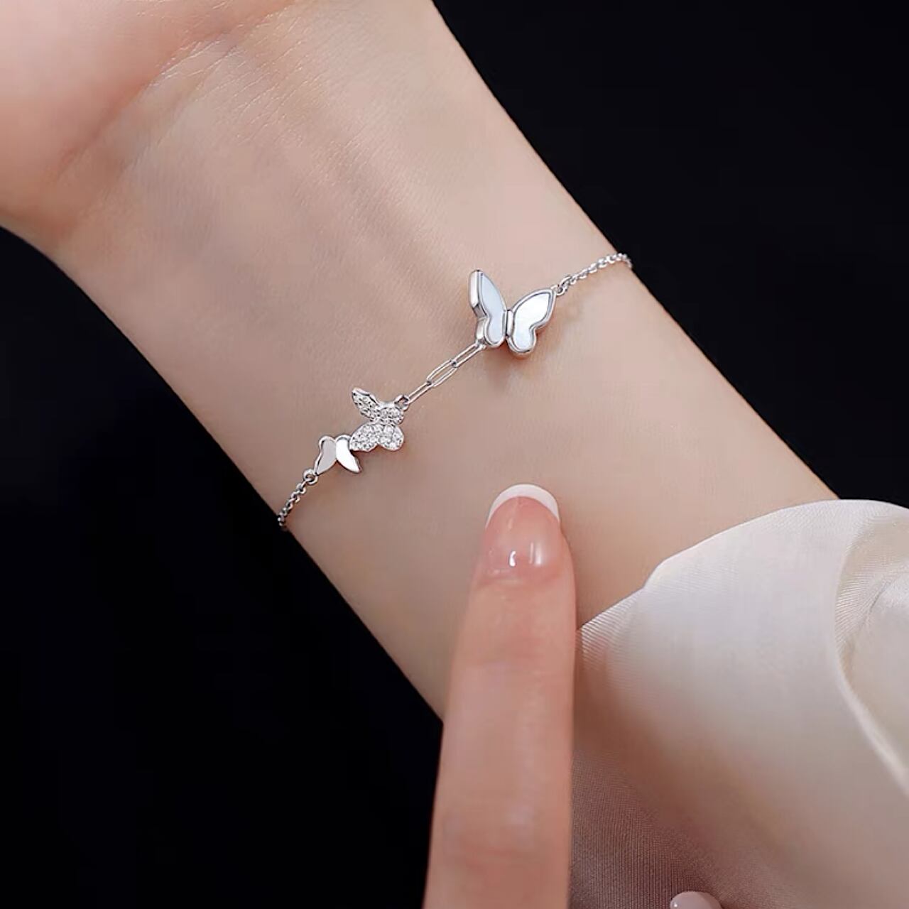 おしゃれ シルバー 蝶々 ブレスレット | fancy