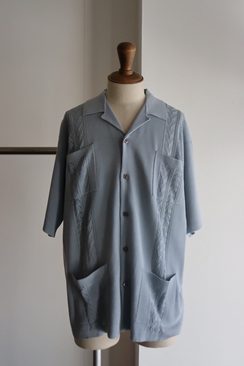 MEIAS " LINEN MIX CUBA KNIT SHIRTS (SAX)"