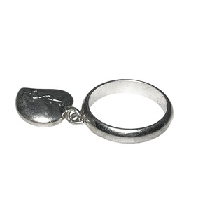 YVES SAINT LAURENT silver heart charm ring