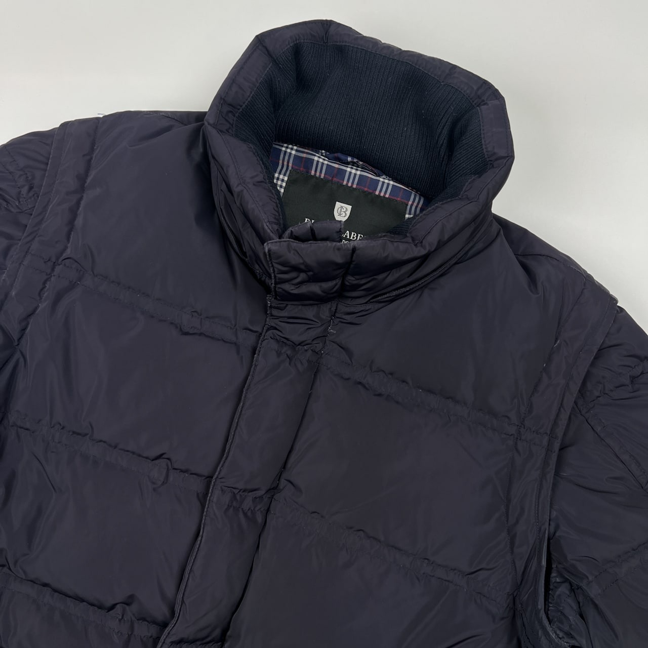 BLACK LABEL CRESTBRIDGE ブラックレーベル クレストブリッジ 裏チェック 2WAY ホワイトグース ダウンジャケット & ベスト L /三陽商会
