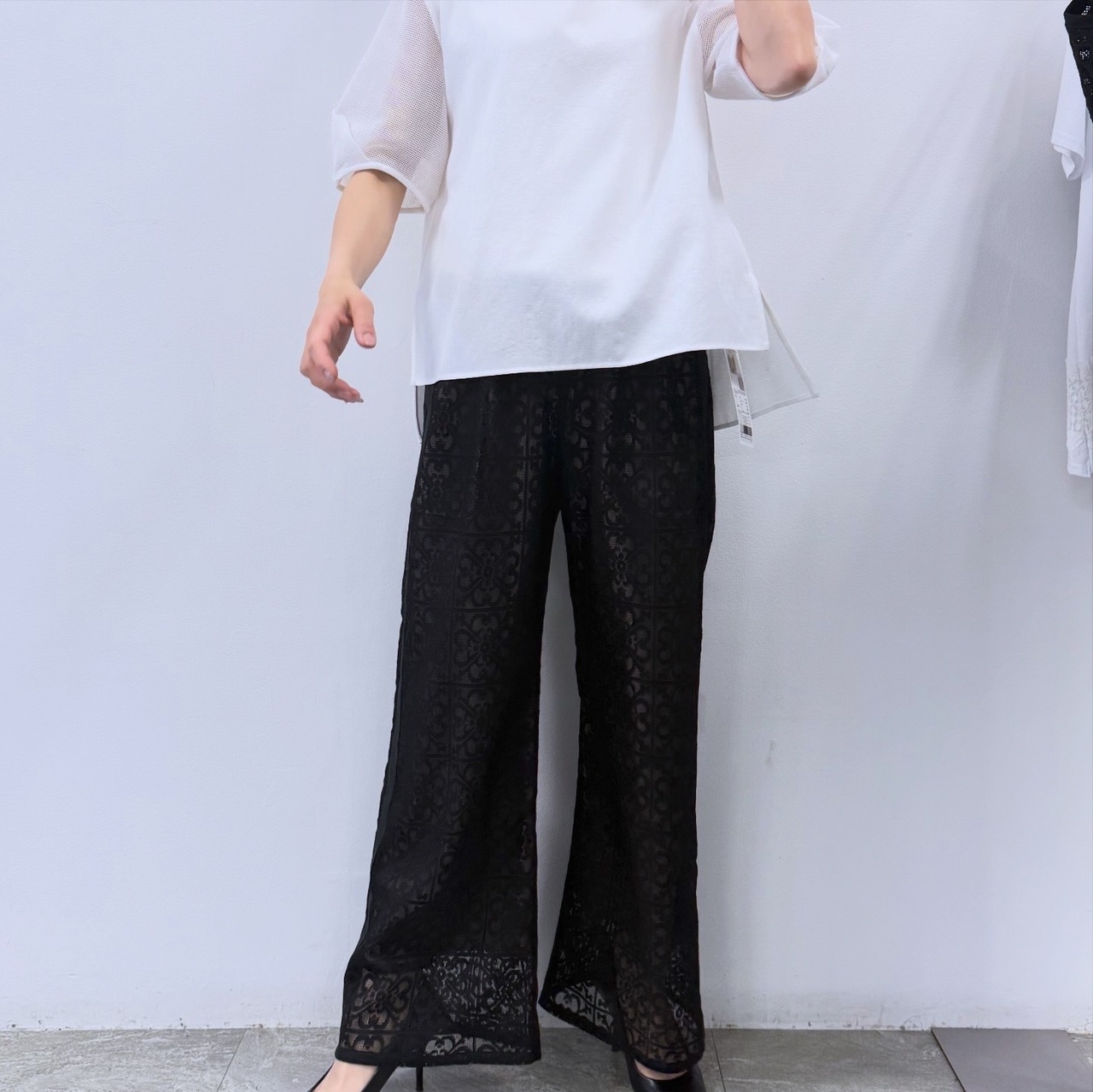 ロージー  Rosiee タイルレースワイドパンツ
