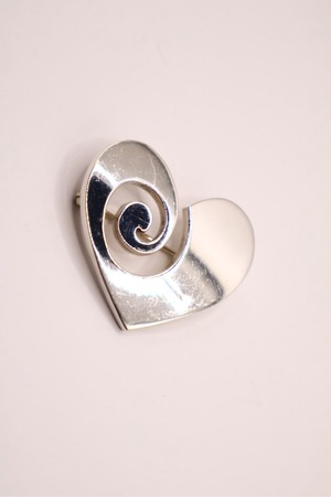 vintage starringsilver Heart brooch Mexico