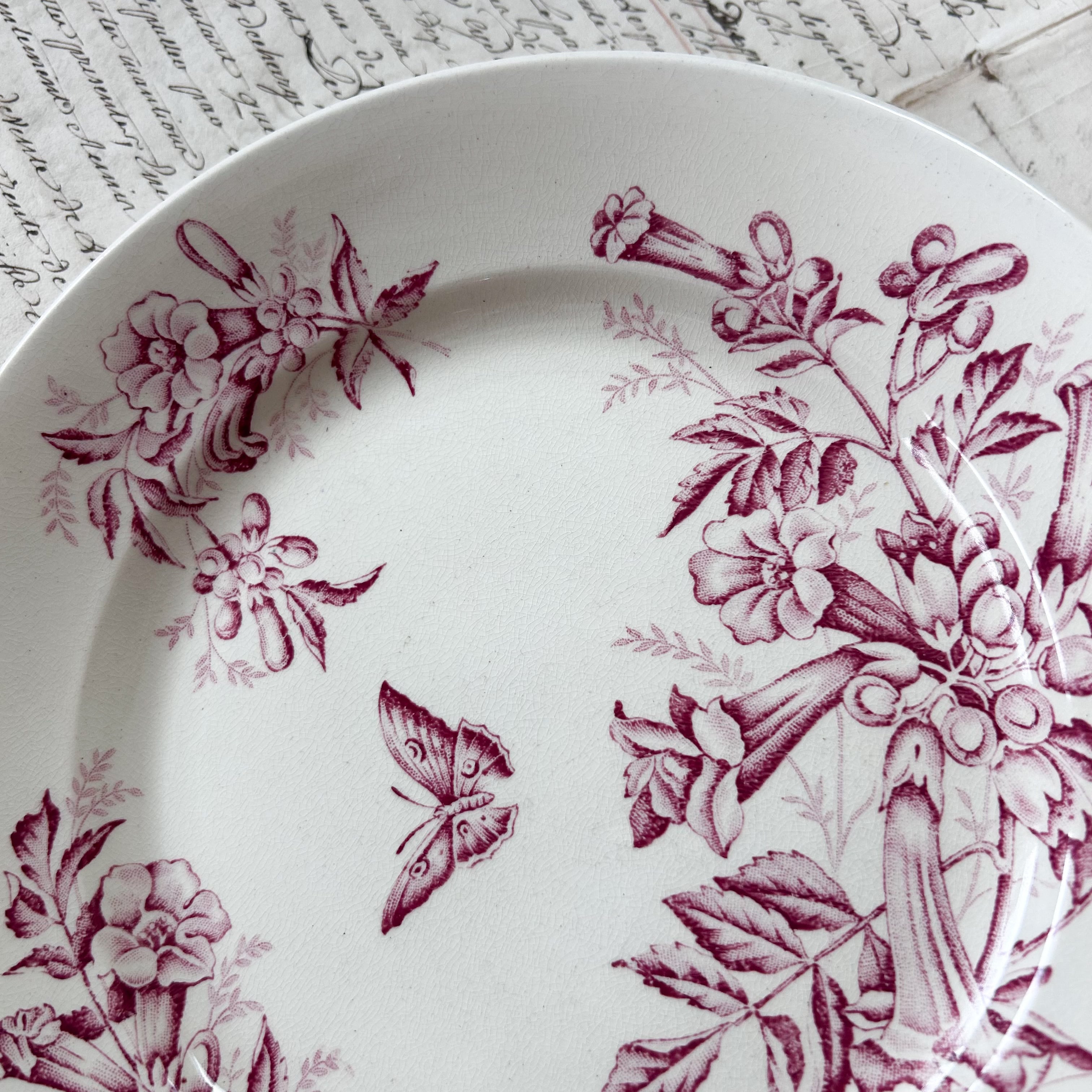 美品 フランス バドンヴィレー アンティーク プレート 4枚セット 平皿 美品 フランス バドンヴィレー アンティーク プレート 4枚セット 平皿