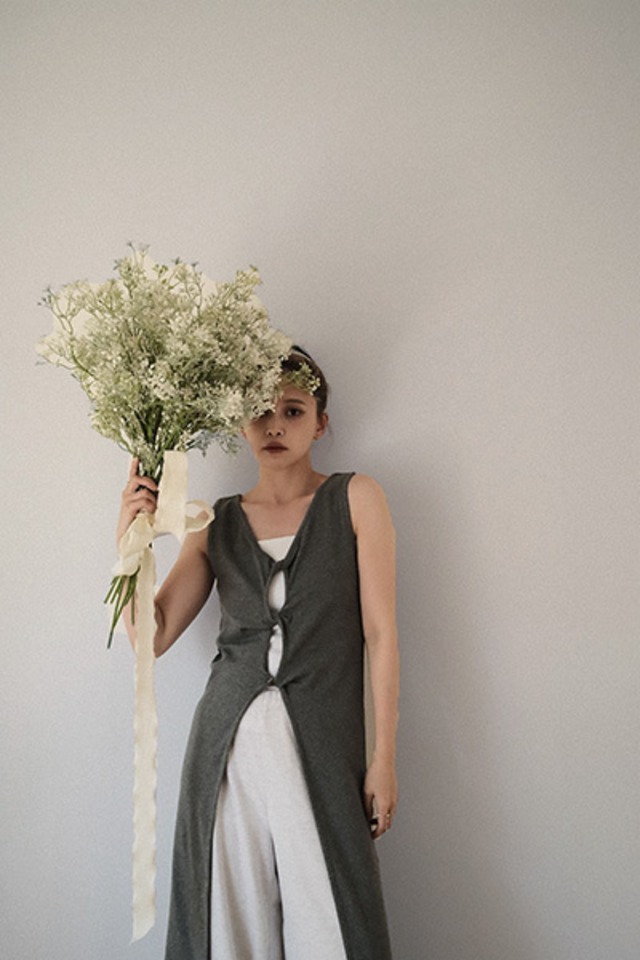 Ribbed Design Dress/リブデザインドレス/Gray