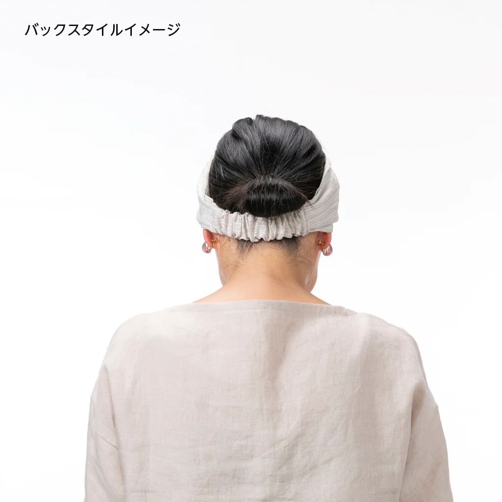 Omi-Jofu 軽くて涼しい大人のための麻クロスヘアターバン【ベージュ