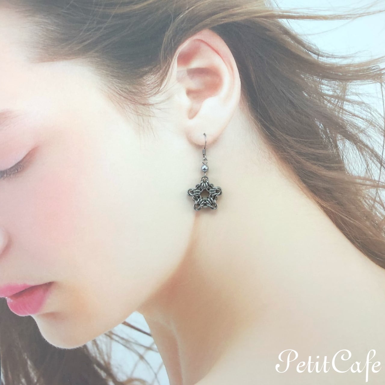 チェーンメイルのスターモチーフピアス＜PI-562＞ | Petit Cafe