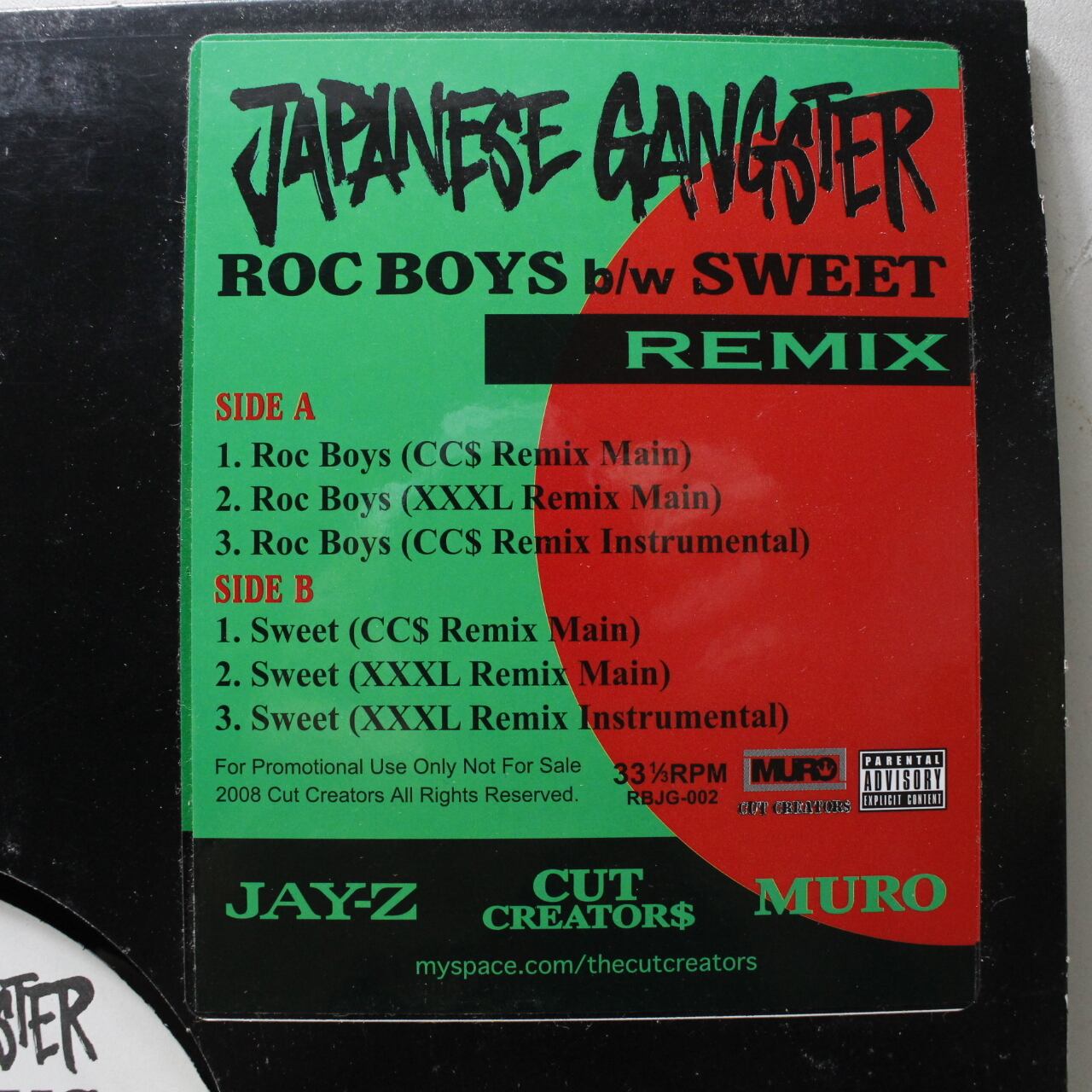 Jay-Z / Roc Boys Remix / Sweet Remix [RBJG-002] - 画像2