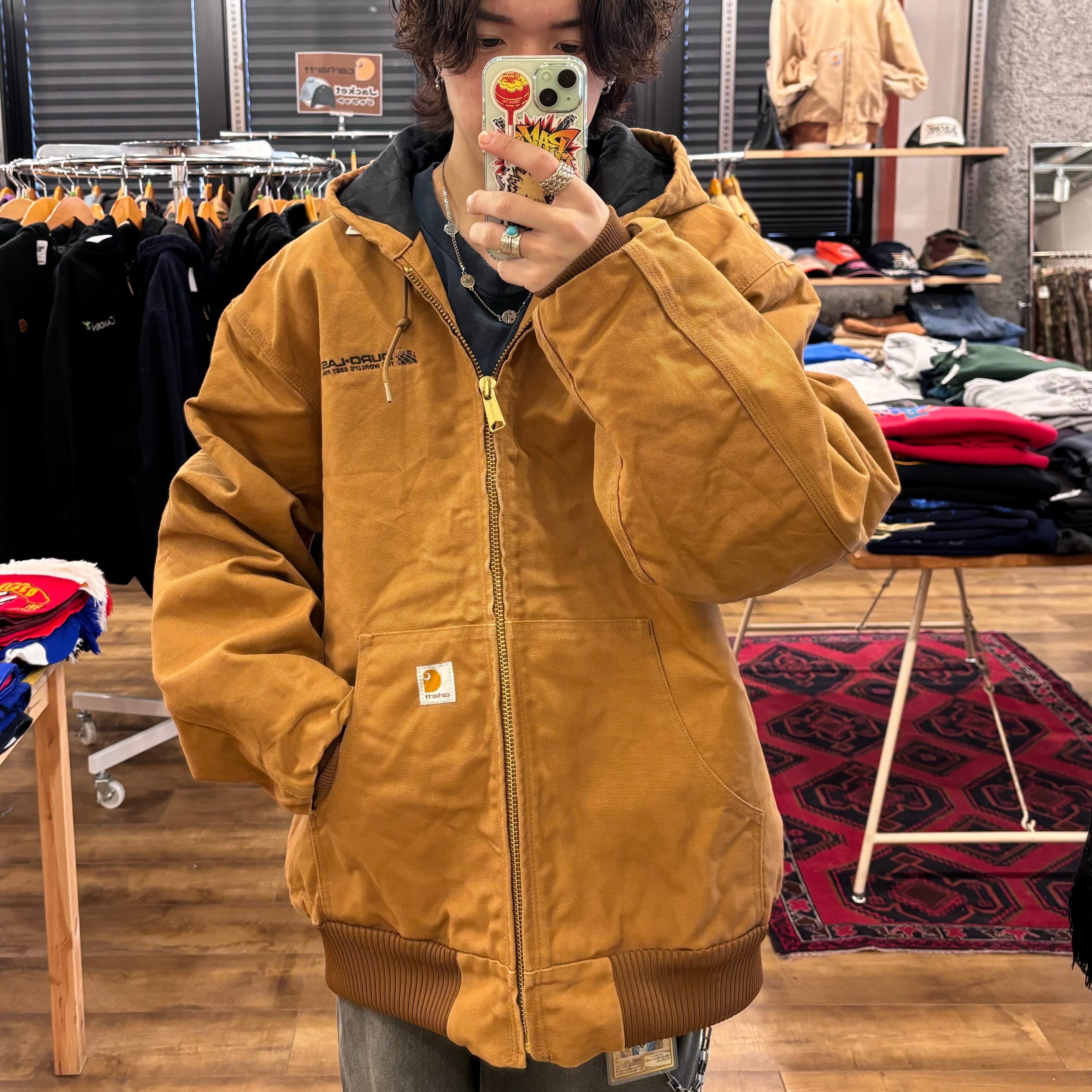 希少XL】カーハート革ロゴ 最高カラー アクティブジャケット ダック 