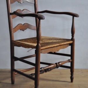 Ladder Back Arm Chair【B】 / ラダーバック アーム チェア　〈ダイニングチェア・ラタンチェア・店舗什器〉 2806-0097b